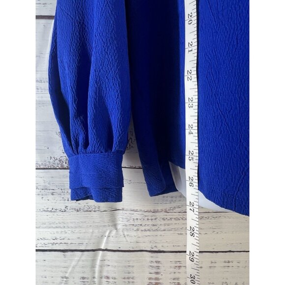 Vintage Oscar De La Renta Collectables Womans 40/20w Royal Blue Blouse Career - Picture 7 of 13